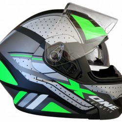 Регулируема каска за мотоциклет X-One Зелена XL