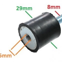 Амортисьор универсален за генератор, мотопомпа (винт-гайка) 8 mm