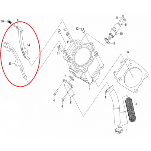 Плъзгач ангренажна верига за ATV CF Moto 500cc (0180-023400)