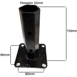 Диференциална полуоска за мотокултиватор с квадратна основа  (h 150mm) (шестоъгълен вал 32mm)