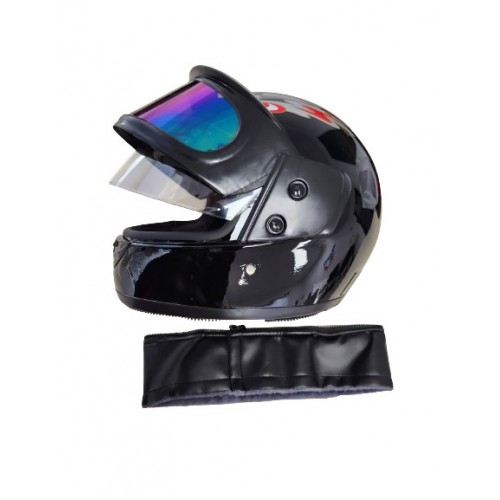 Каска за скутер Full Face Safe (с двойна козирка и яка)