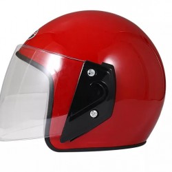 Каска за скутер Open Face (обикновена, червена)