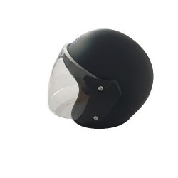 Каска за скутер Open Face (обикновена, черна)