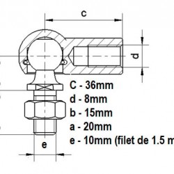 Накрайник за кормилна щанга, универсален  M10 x 1.5 (1бр.)