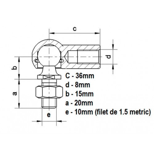 Накрайник за кормилна щанга, универсален  M10 x 1.5 (1бр.)