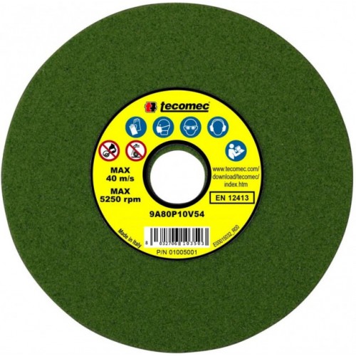 Абразивен диск за машина за заточване на верига за моторен трион 145x 3.2 x 22.2mm Tecomec (зелен)