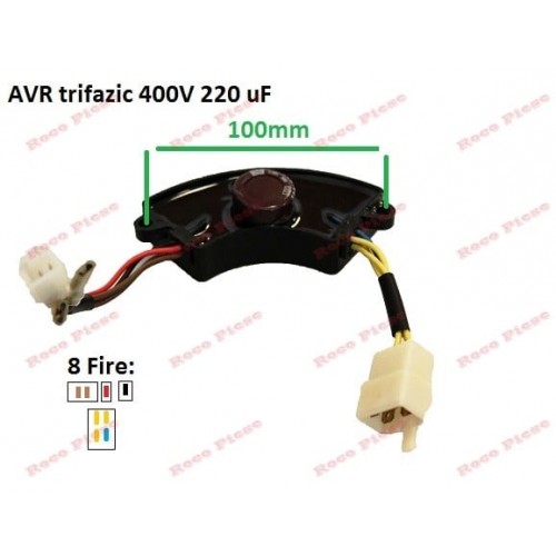 AVR регулатор трифазен 2KW - 5.5KW (350V 400uF) - 8 кабела(жици)