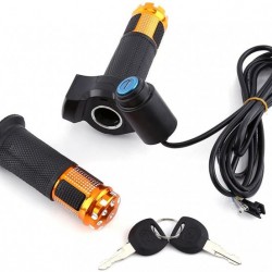Дръжки за газ (ускорение) за електрически велосипед/скутер (с индикатор за напрежение и ключ)
