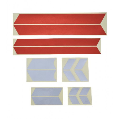 Комплект от 6 светлоотразителни стикера за тротинетка Xiaomi (червени/сиви/сиви)